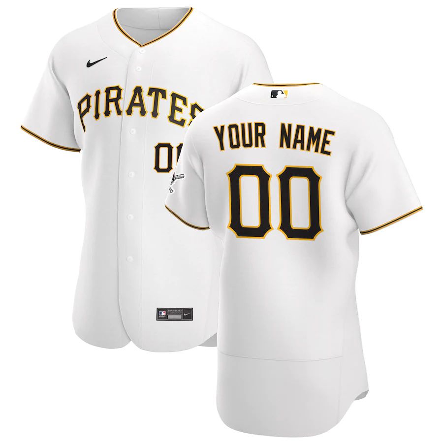 Cheap Mens Pittsburgh Pirates Nike White Home Authentic Custom MLB Jerseys